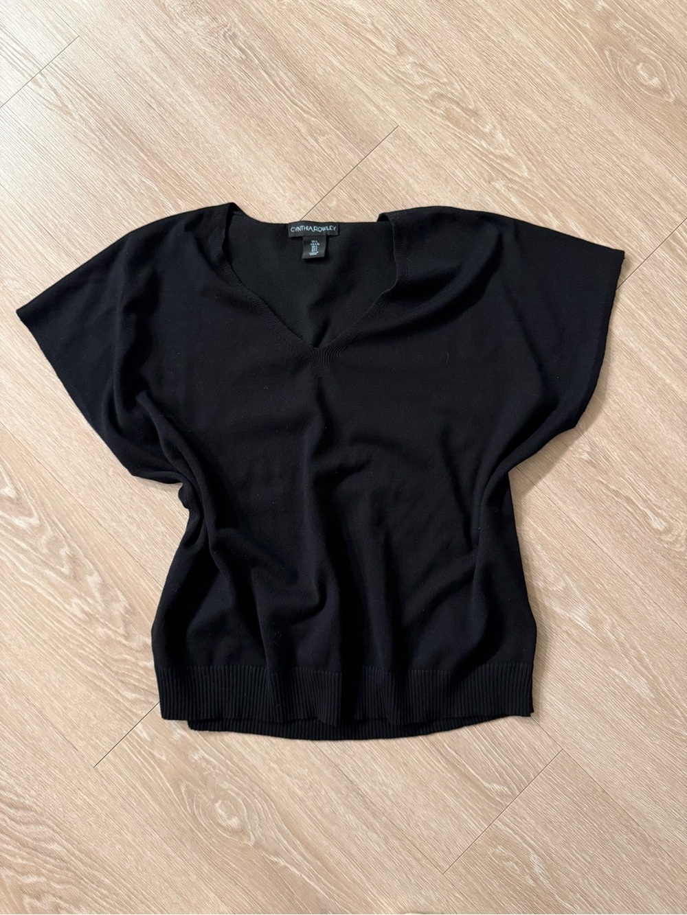 Black V-neck Top